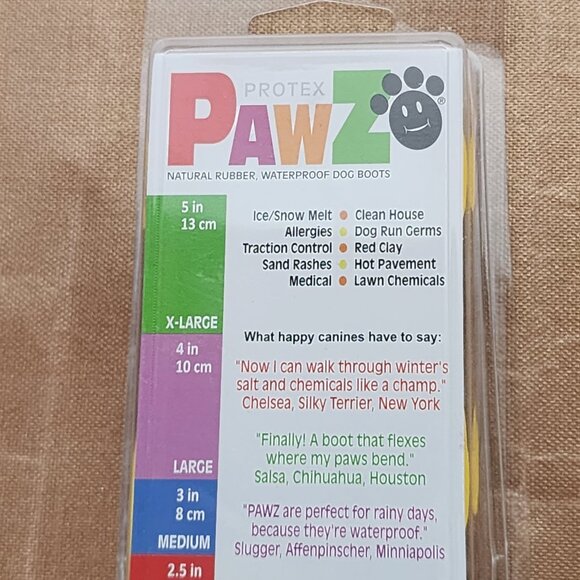 Protex Pawz Yellow Natural Rubber Reusable 12pk Waterproof Dog Boots Sz XX-Small - Picture 13 of 16